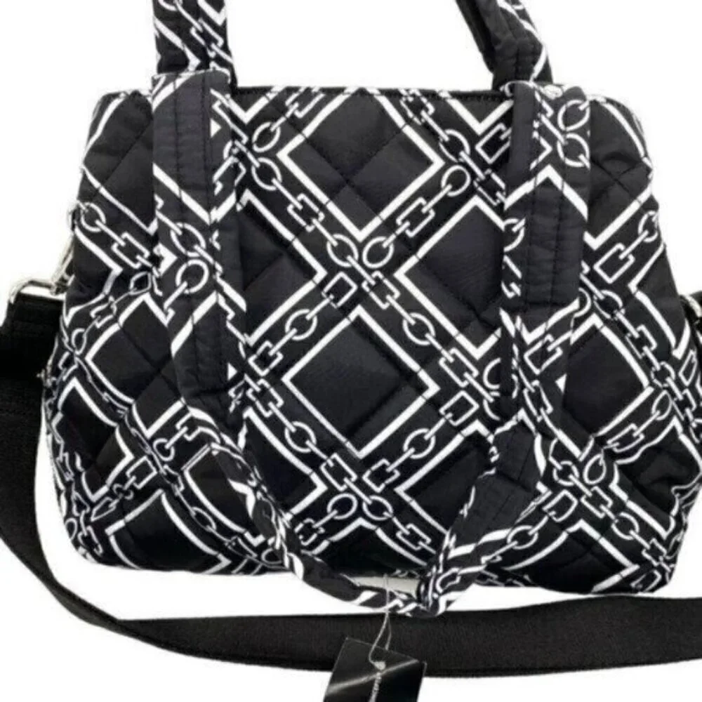 INC International Concepts Corah Satchel Quilted Nylon Crossbody Tote